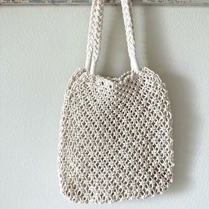 Aerie: macrame summer tote, color: white - light ivory, NWOT.